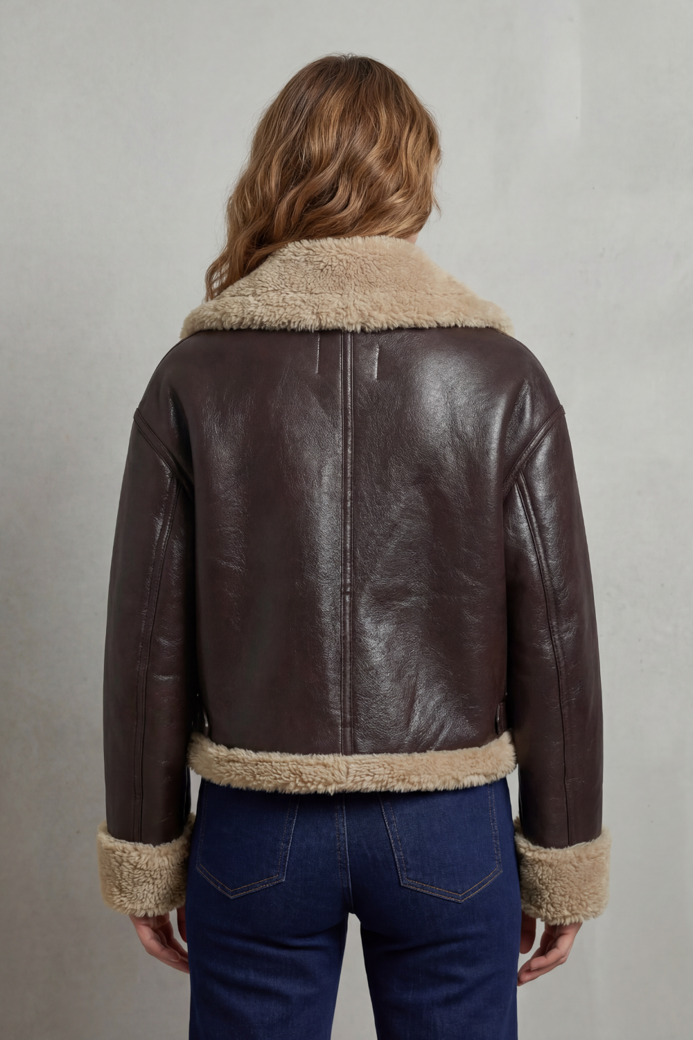 Women's Reversible Fleece Cropped Aviator Jacket – Iris