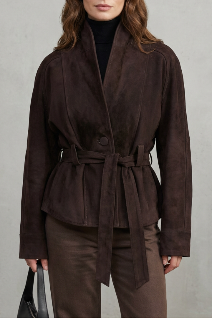 Women's French Elegance Cropped Double-Breasted Wool Jacket – Josephine
