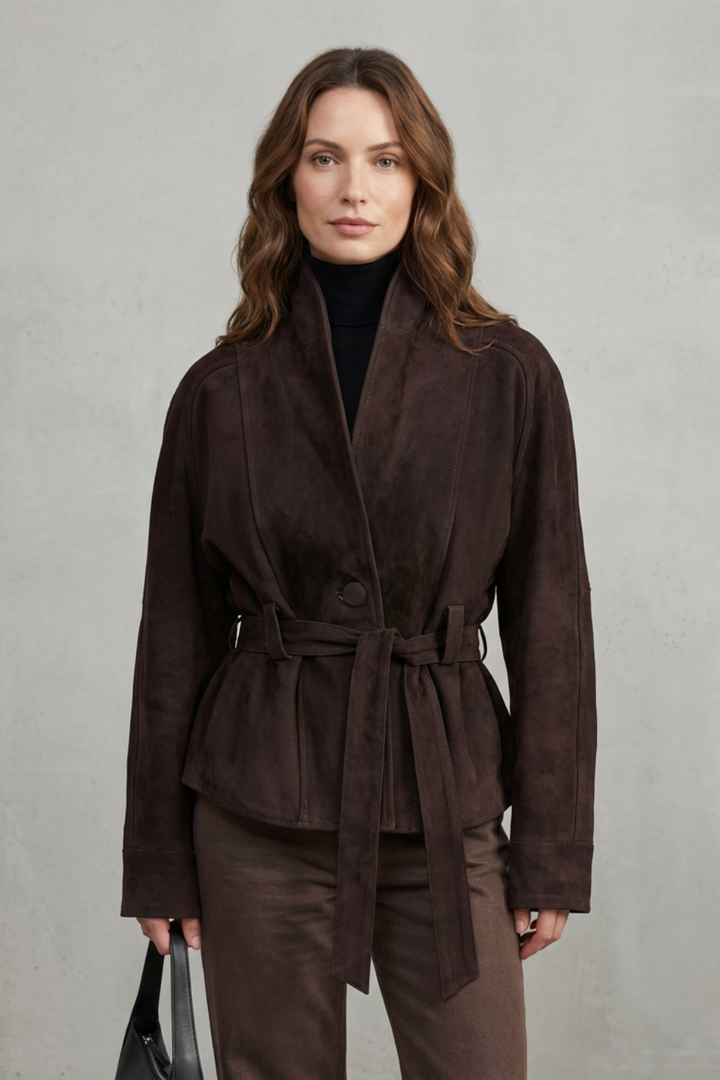 Women's French Elegance Cropped Double-Breasted Wool Jacket – Josephine