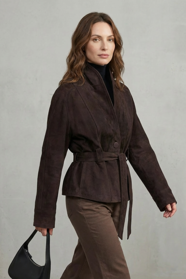 Women's French Elegance Cropped Double-Breasted Wool Jacket – Josephine