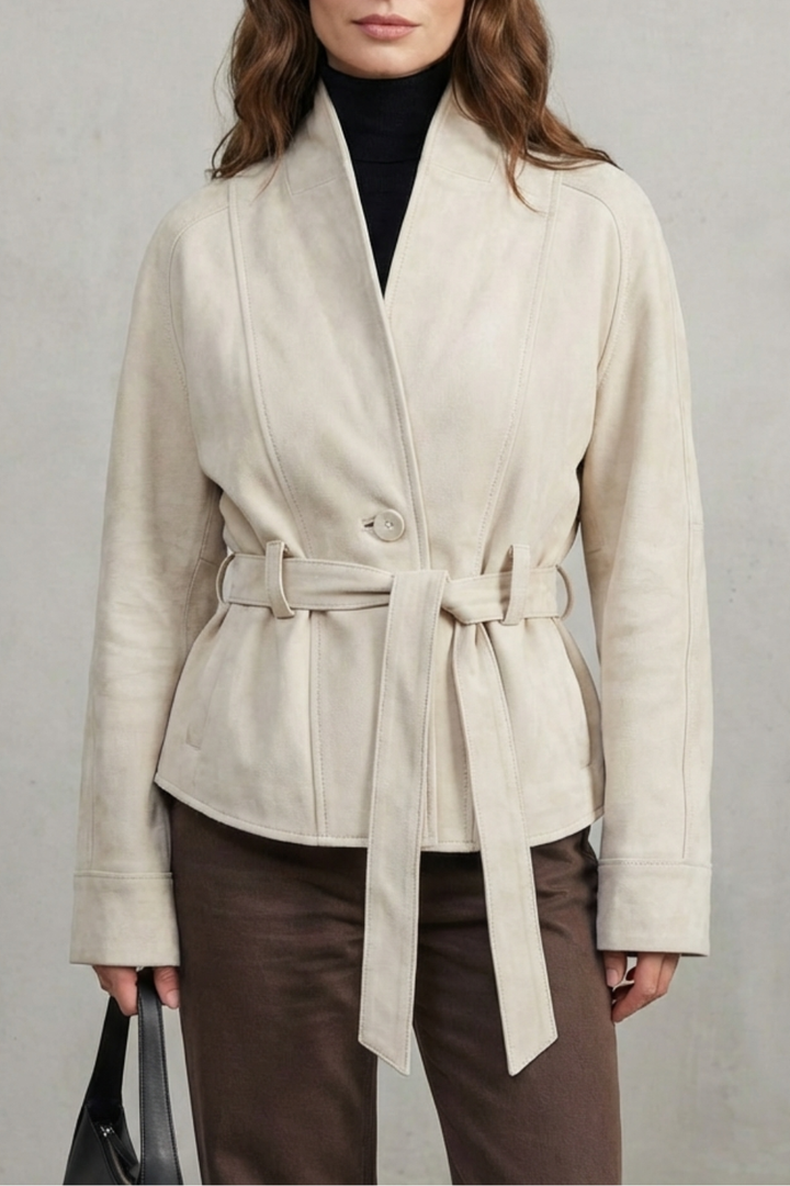 Women's French Elegance Cropped Double-Breasted Wool Jacket – Josephine