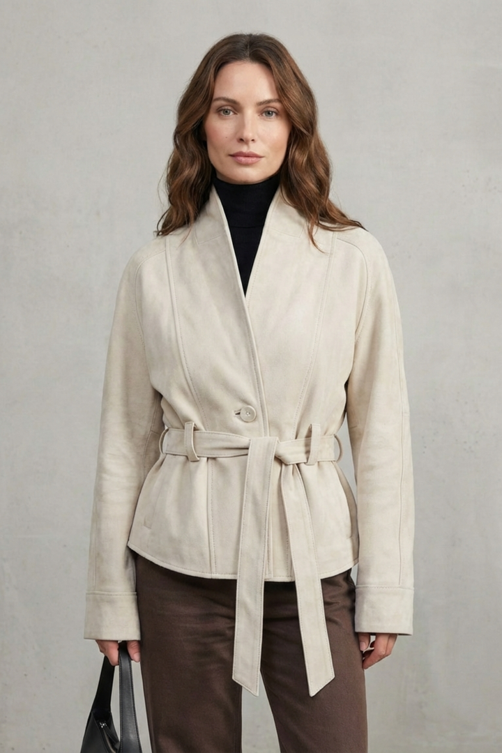 Women's French Elegance Cropped Double-Breasted Wool Jacket – Josephine