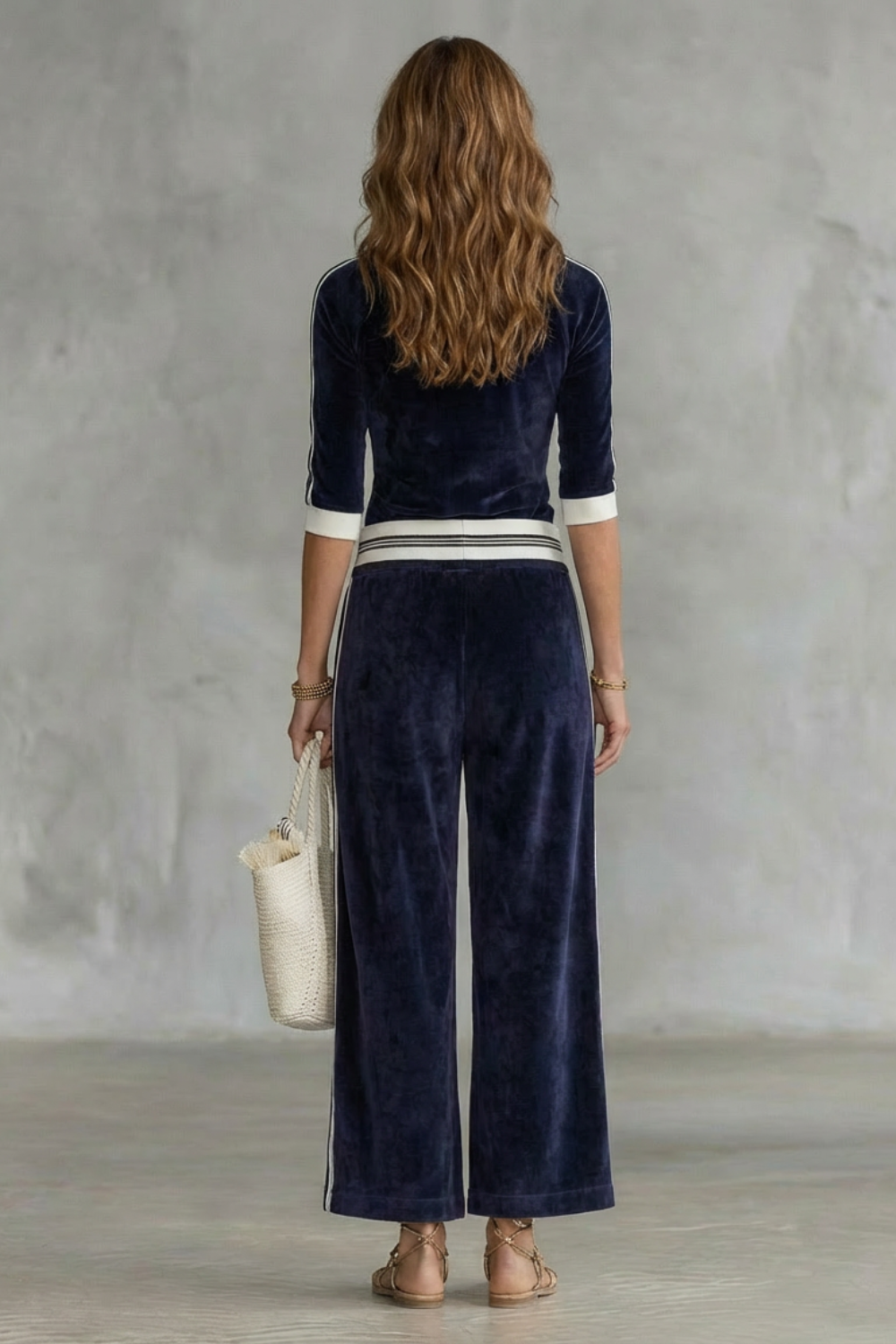 Women's Velour Zip-Up Top and Trouser Co-ord Set - Florvienne