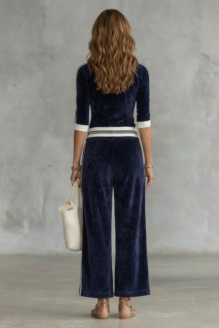 Women's Velour Zip-Up Top and Trouser Co-ord Set - Florvienne