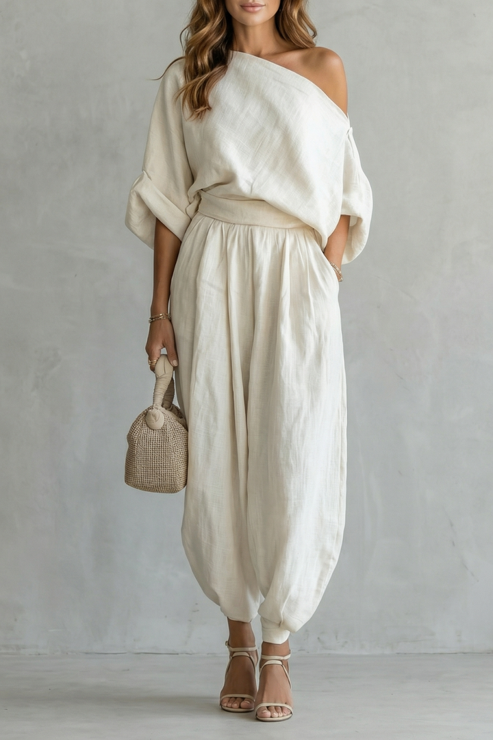 Women's Off-Shoulder Top and Trouser Co-ord Set - Amberlise