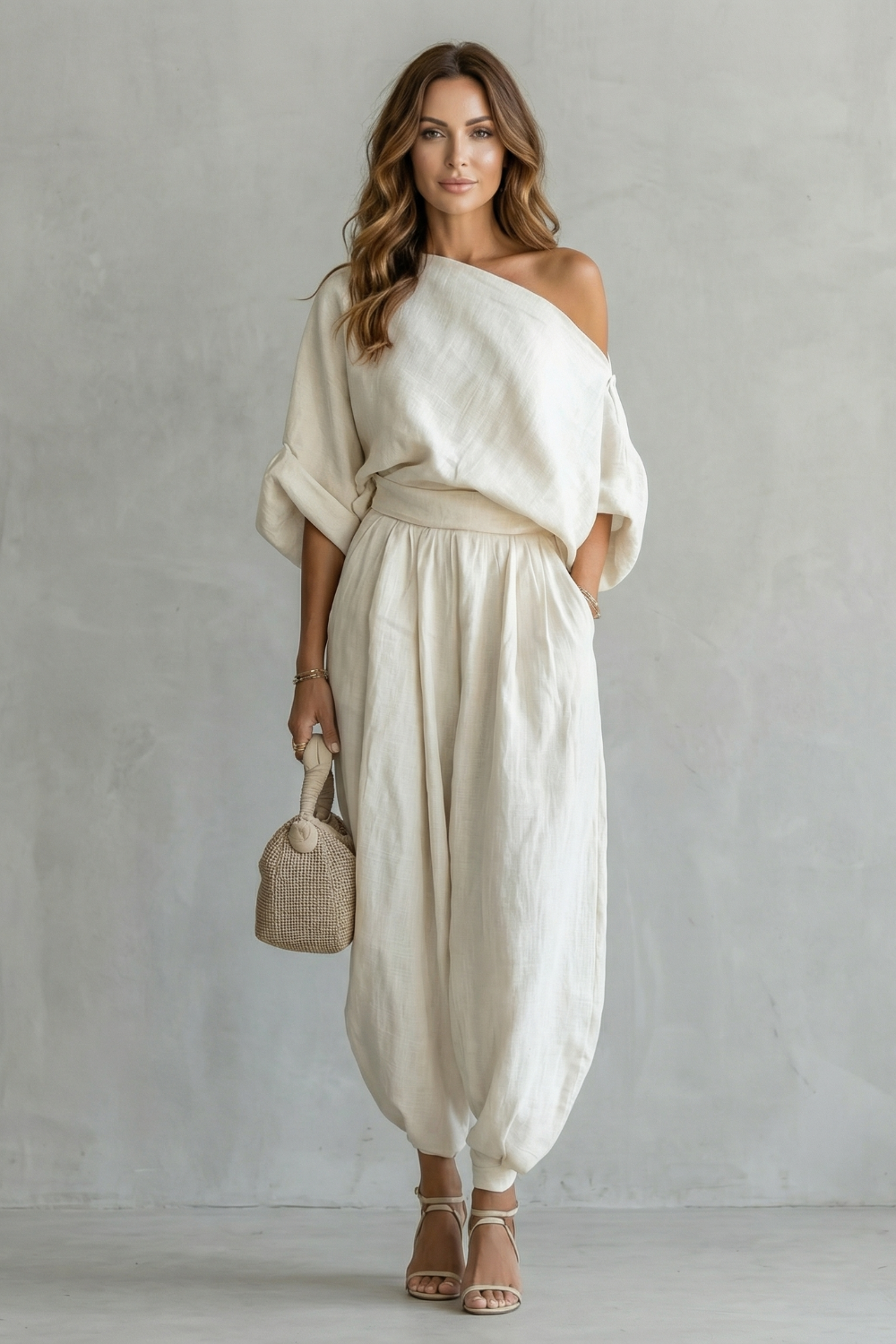 Women's Off-Shoulder Top and Trouser Co-ord Set - Amberlise