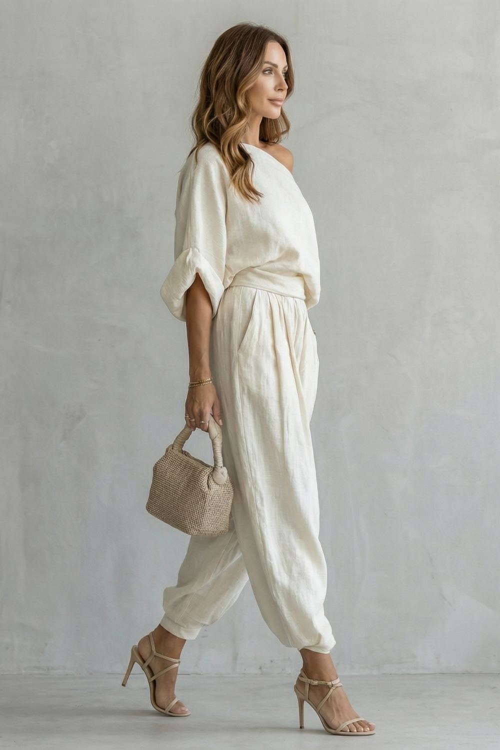 Women's Off-Shoulder Top and Trouser Co-ord Set - Amberlise