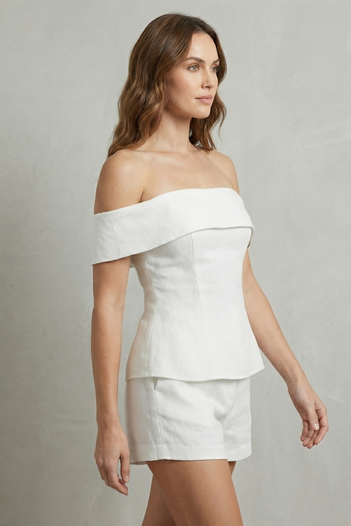 Women's Peplum Top and Tailored Shorts Co-ord Set - Bellorine