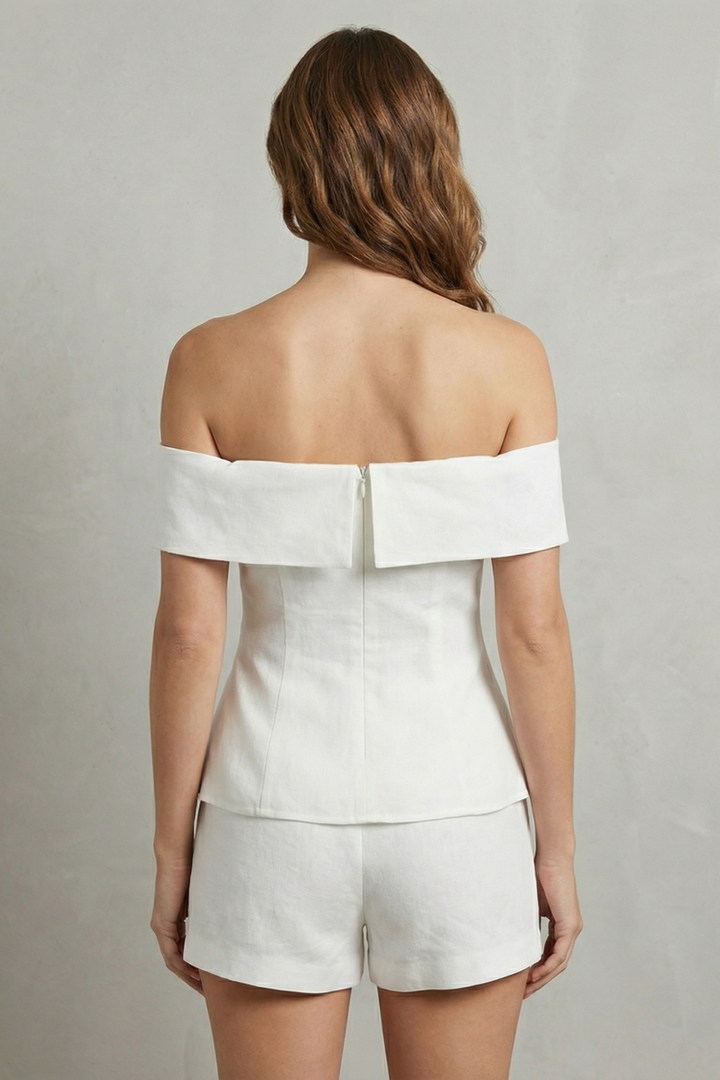 Women's Peplum Top and Tailored Shorts Co-ord Set - Bellorine