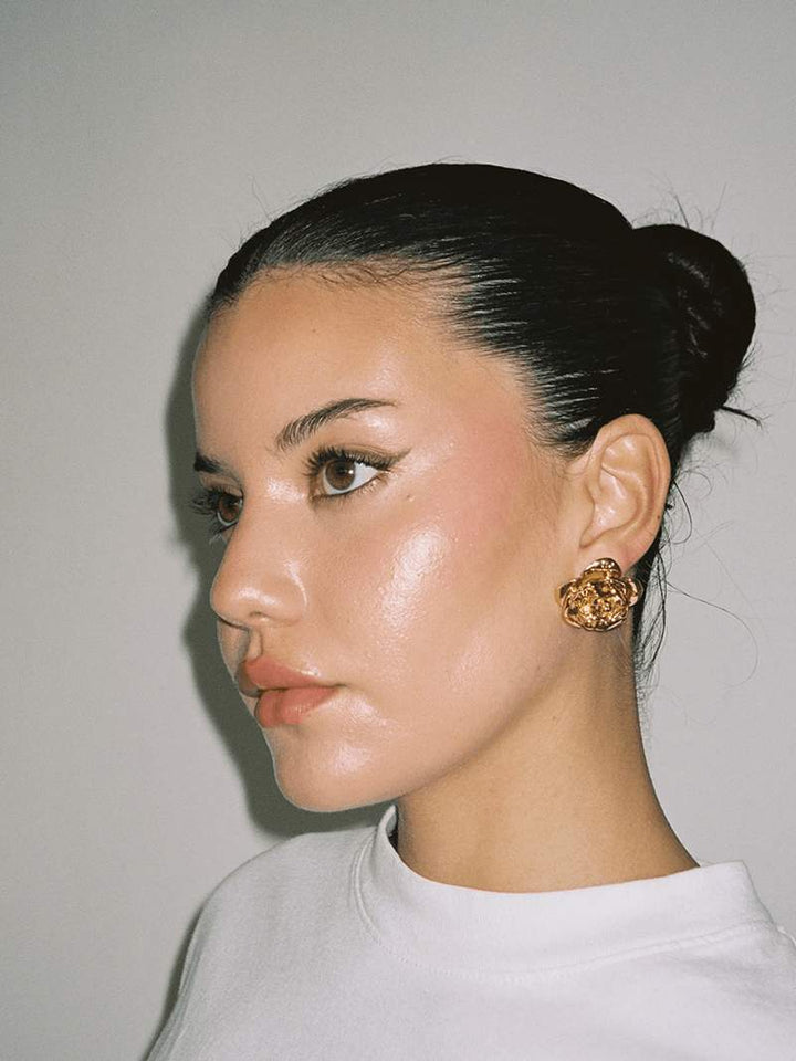 Solene 14K Gold & Silver Rose Earrings