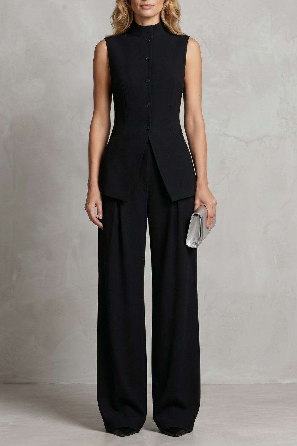 Women's Asymmetric Draped Top and Trouser Co-ord Set - Brisette
