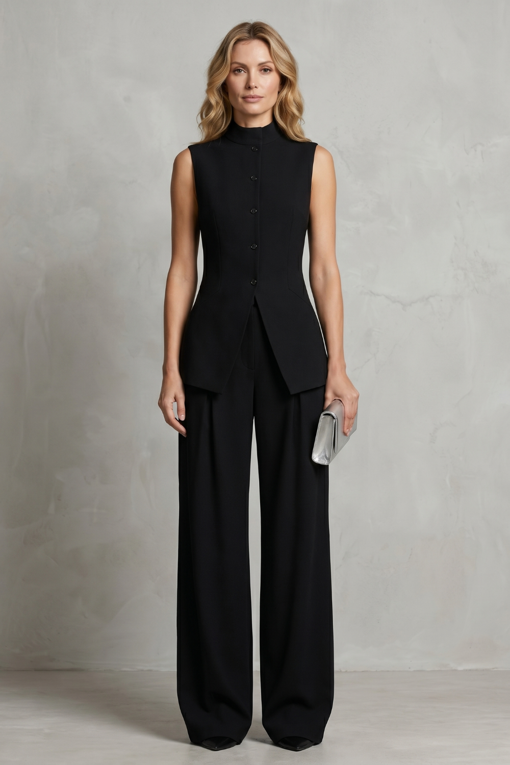 Women's Asymmetric Draped Top and Trouser Co-ord Set - Brisette