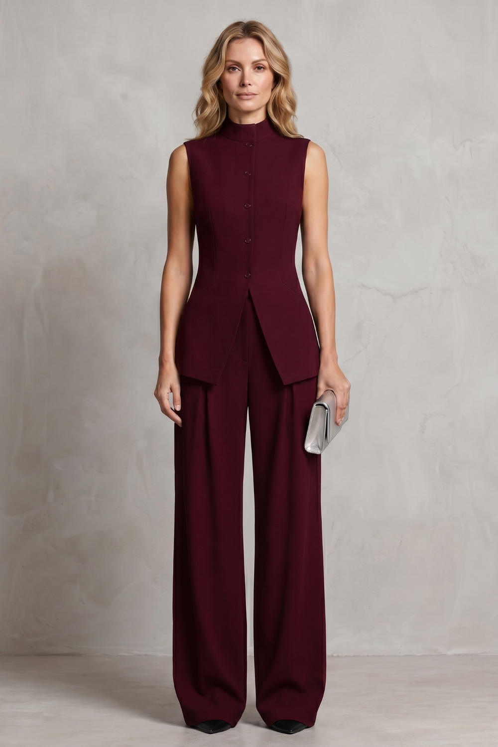 Women's Asymmetric Draped Top and Trouser Co-ord Set - Brisette