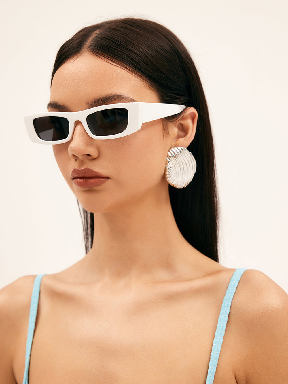 Olive White Chic Sunglasses