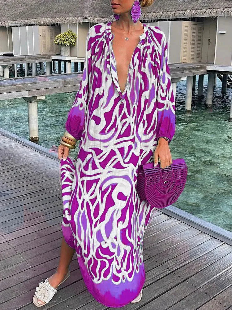 Bea - V Neck Maxi Dress