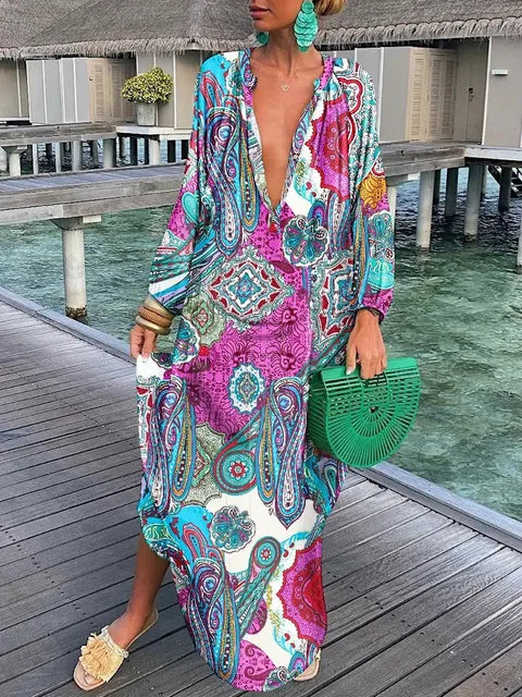 Bea - V Neck Maxi Dress