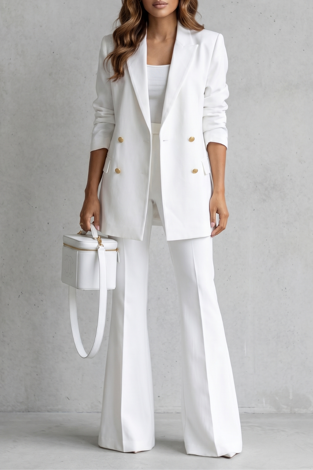 Women's Double Breasted Blazer and Trouser Suit Set - Berenelle
