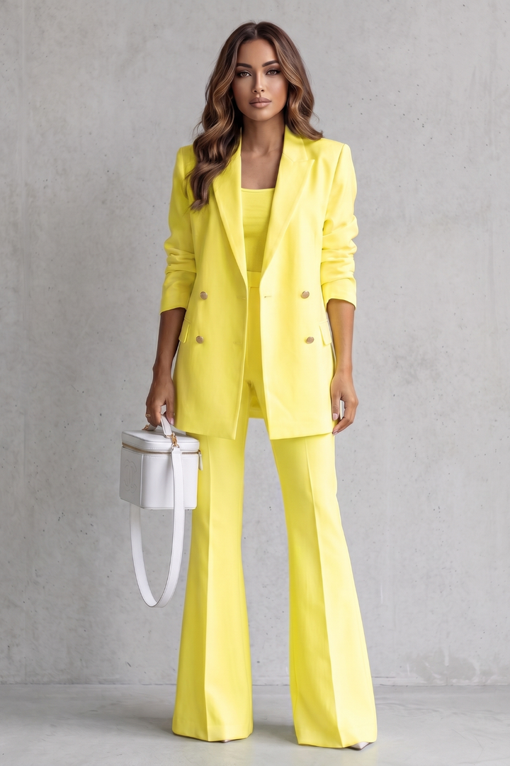 Women's Double Breasted Blazer and Trouser Suit Set - Berenelle