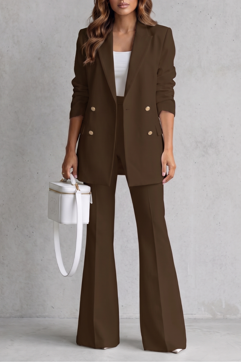 Women's Double Breasted Blazer and Trouser Suit Set - Berenelle