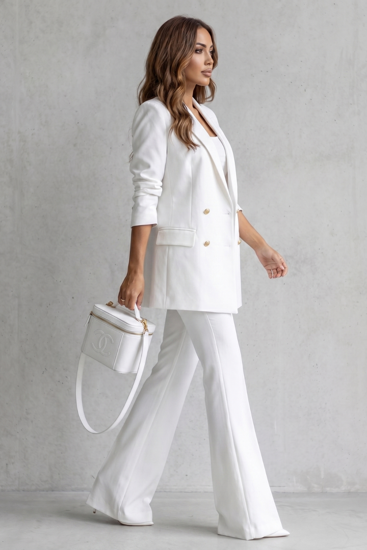Women's Double Breasted Blazer and Trouser Suit Set - Berenelle