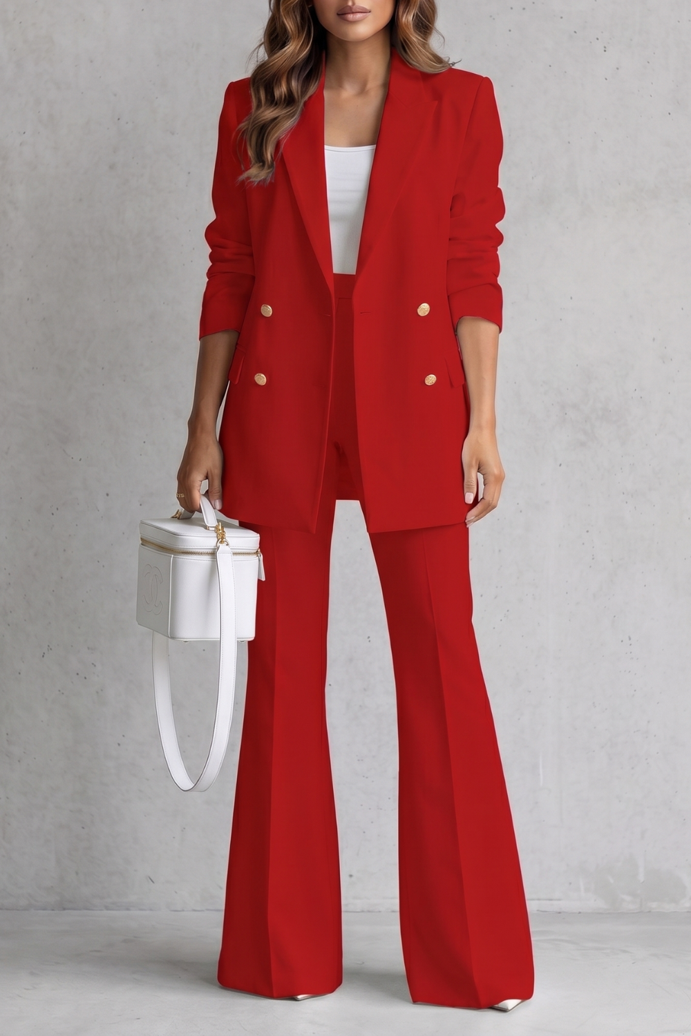 Women's Double Breasted Blazer and Trouser Suit Set - Berenelle