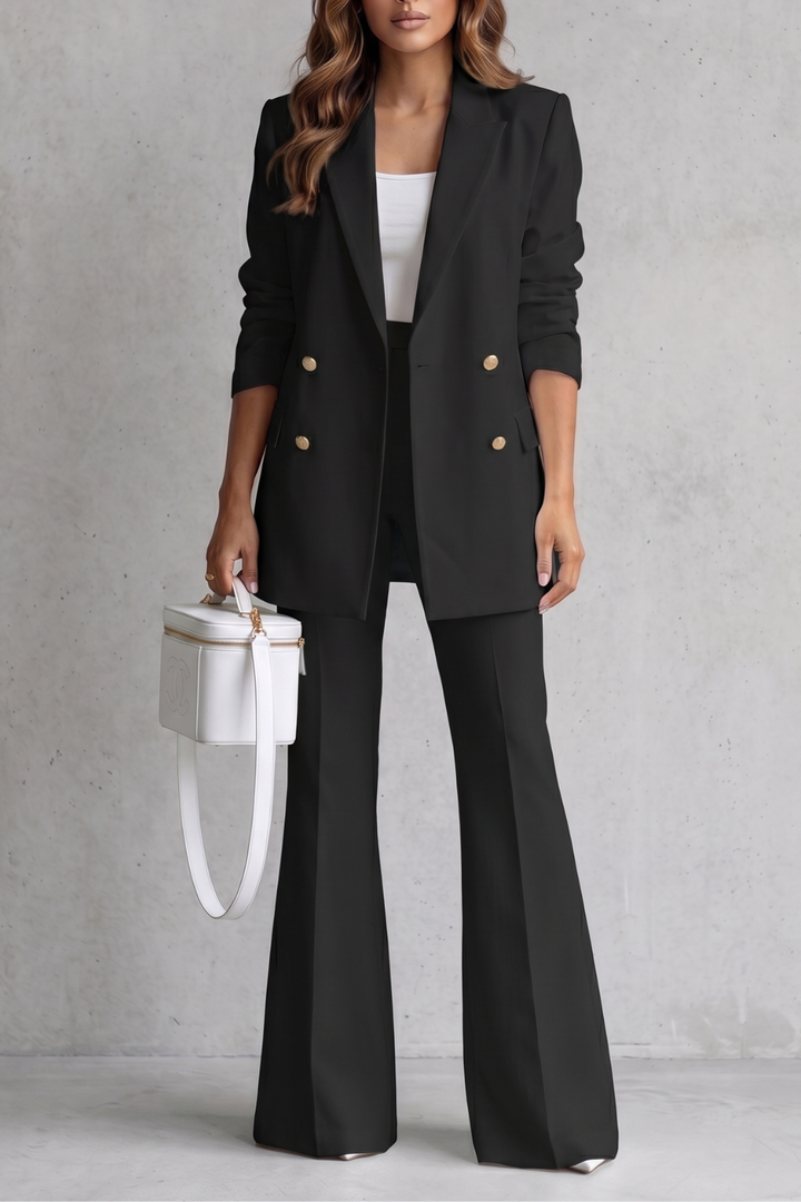 Women's Double Breasted Blazer and Trouser Suit Set - Berenelle