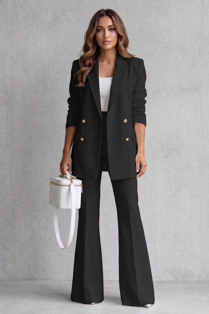 Women's Double Breasted Blazer and Trouser Suit Set - Berenelle