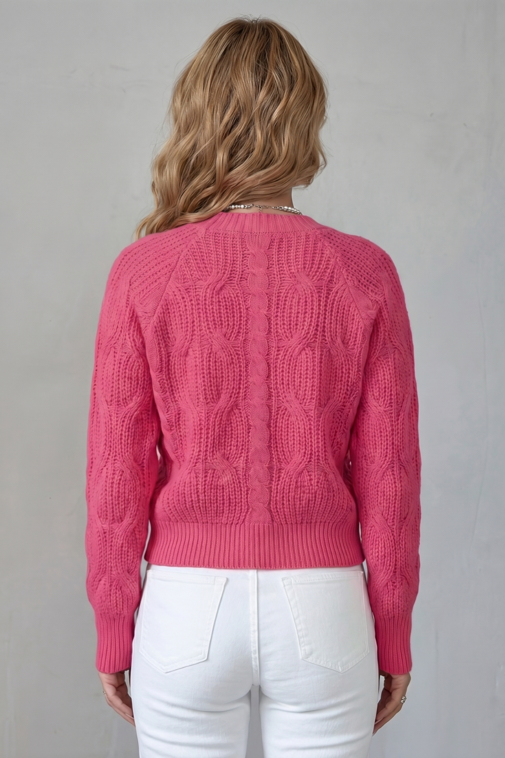 Women's Knitted Bow Cardigan with Button Front - Suvienne