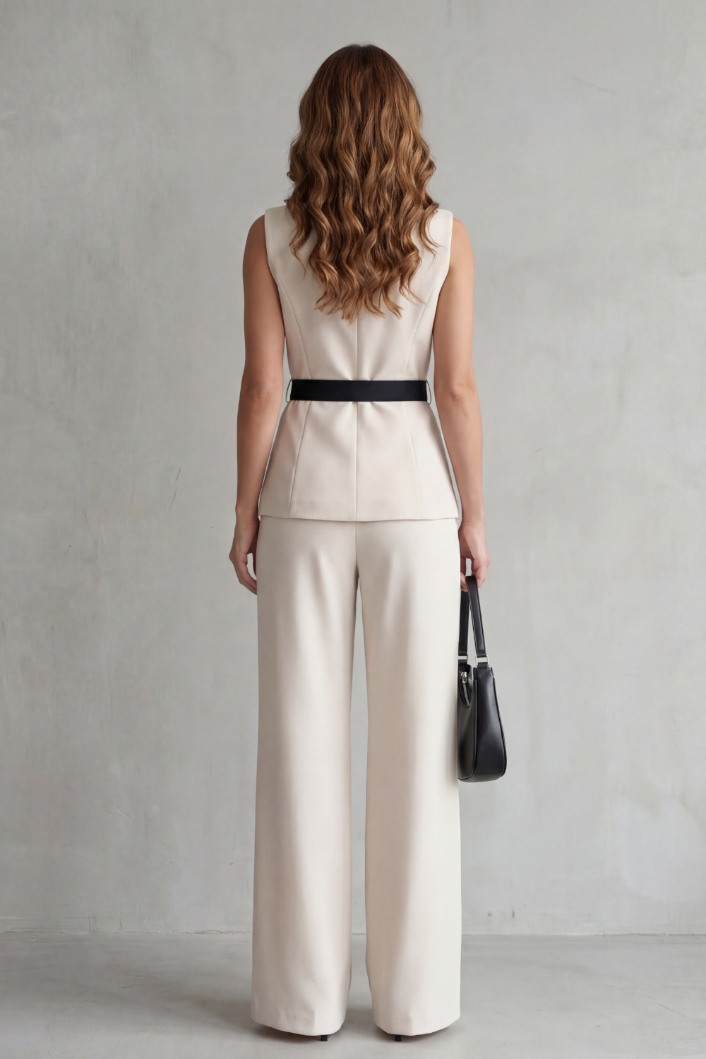 Women's Sleeveless Blazer and Trouser Co-ord Suit Set - Belmonde