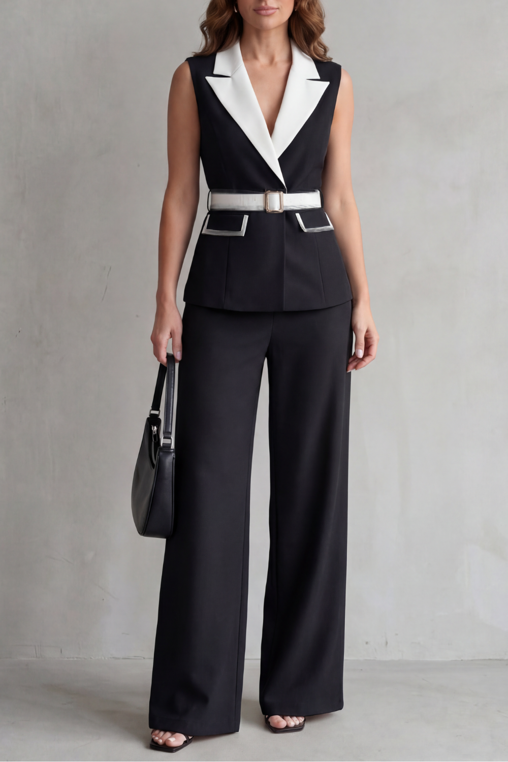 Women's Sleeveless Blazer and Trouser Co-ord Suit Set - Belmonde