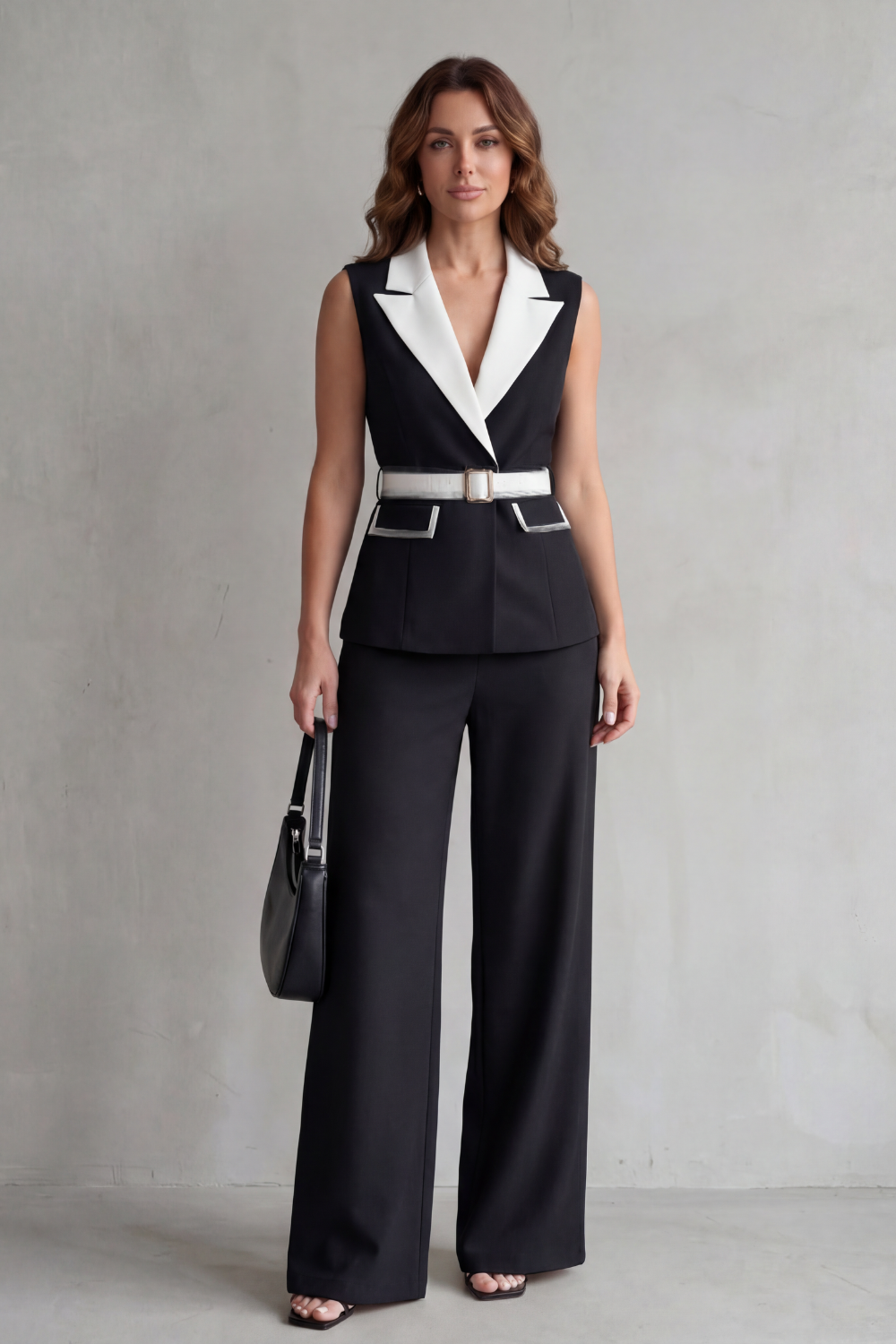 Women's Sleeveless Blazer and Trouser Co-ord Suit Set - Belmonde
