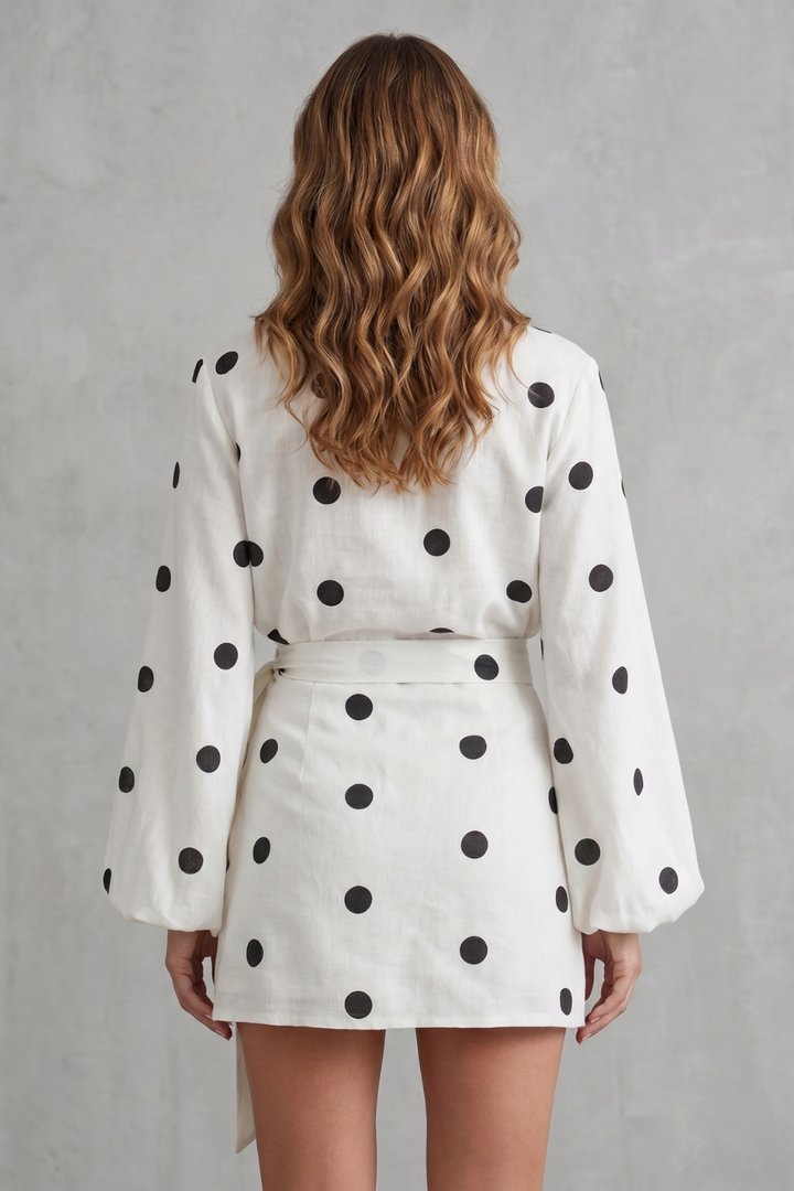 Women's Polka Dot Wrap Playsuit Co-ord Set - Cassandre