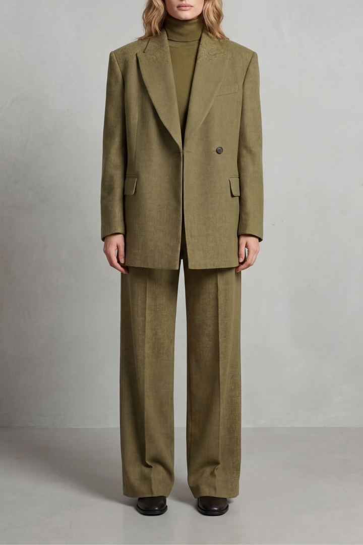 Women's Structured Blazer and Wide-Leg Trouser Suit - Grasielle