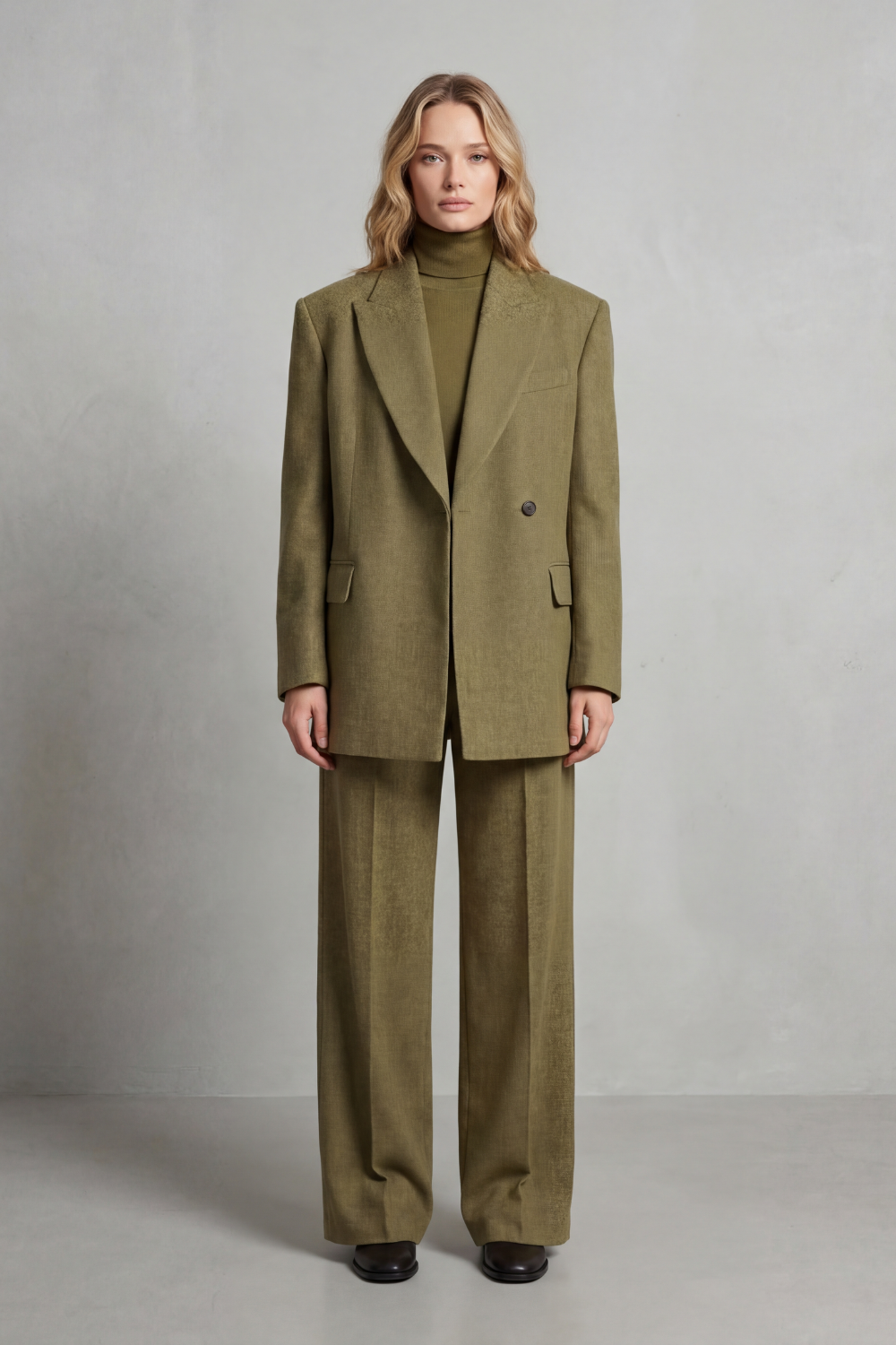 Women's Structured Blazer and Wide-Leg Trouser Suit - Grasielle