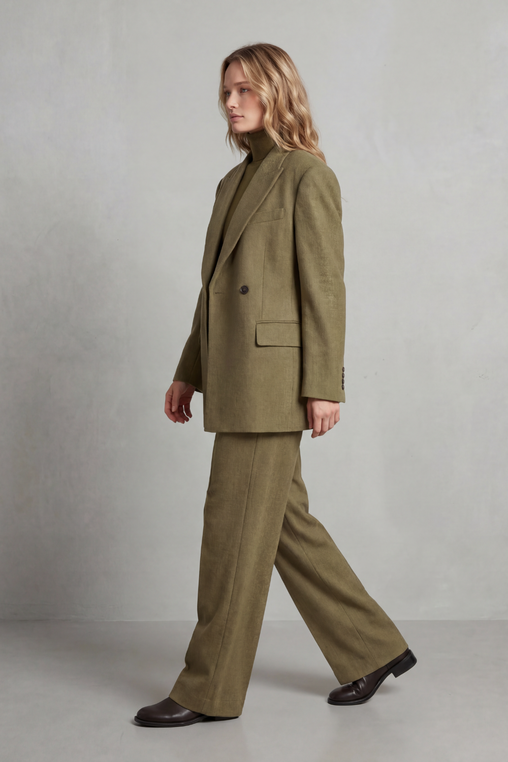 Women's Structured Blazer and Wide-Leg Trouser Suit - Grasielle
