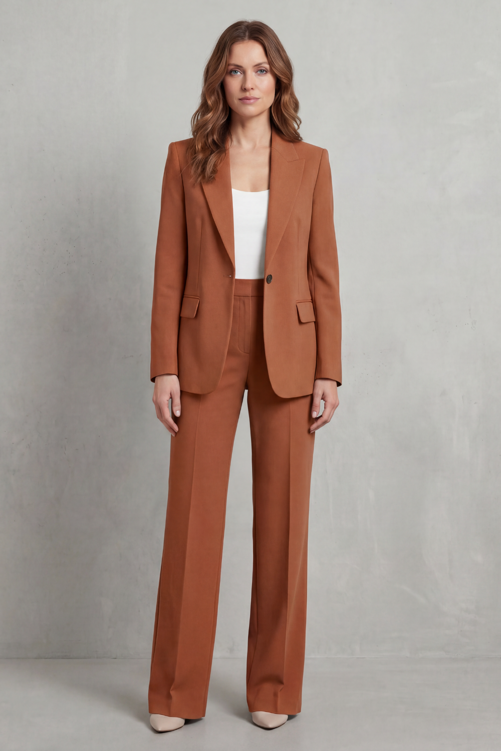 Women's Tailored Blazer and Straight-Leg Trouser Suit - Dovrelle