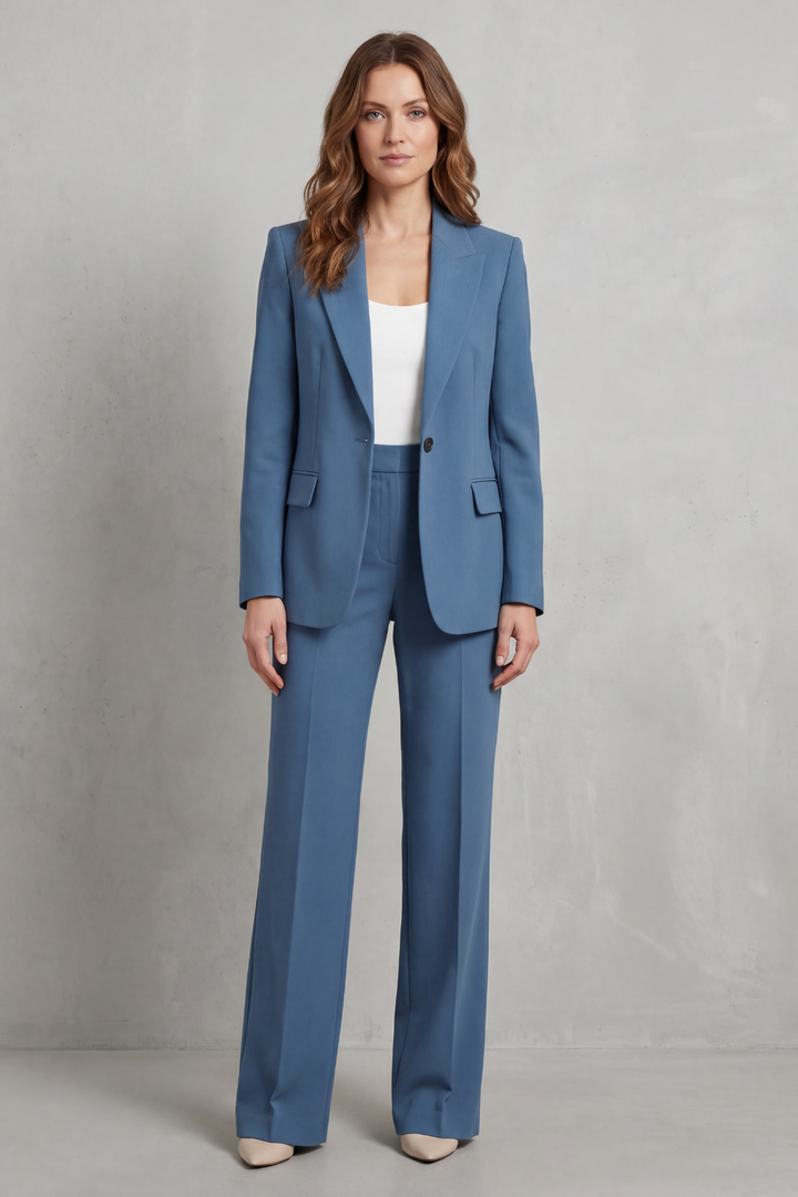 Women's Tailored Blazer and Straight-Leg Trouser Suit - Dovrelle