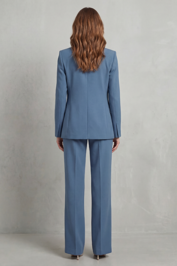 Women's Tailored Blazer and Straight-Leg Trouser Suit - Dovrelle