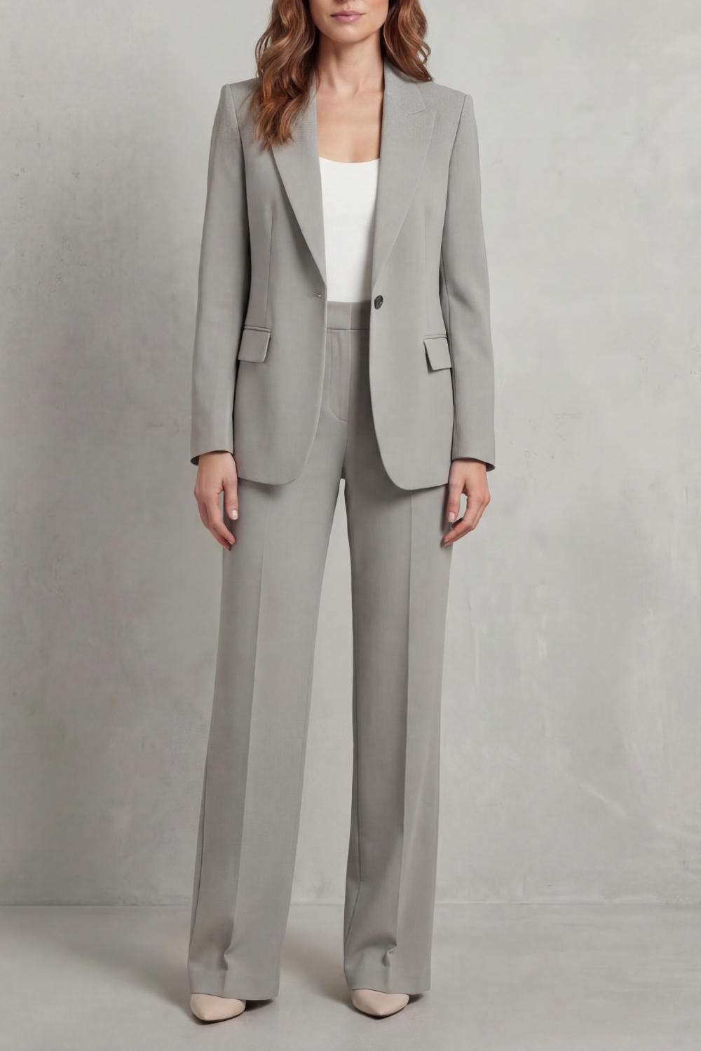Women's Tailored Blazer and Straight-Leg Trouser Suit - Dovrelle