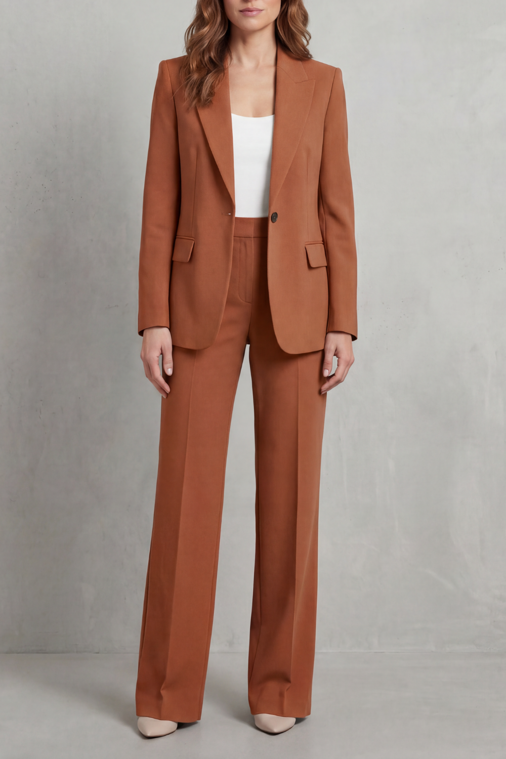 Women's Tailored Blazer and Straight-Leg Trouser Suit - Dovrelle