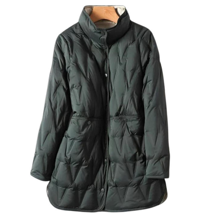 Hornsea women's quilted down jacket in Dark Green – front view