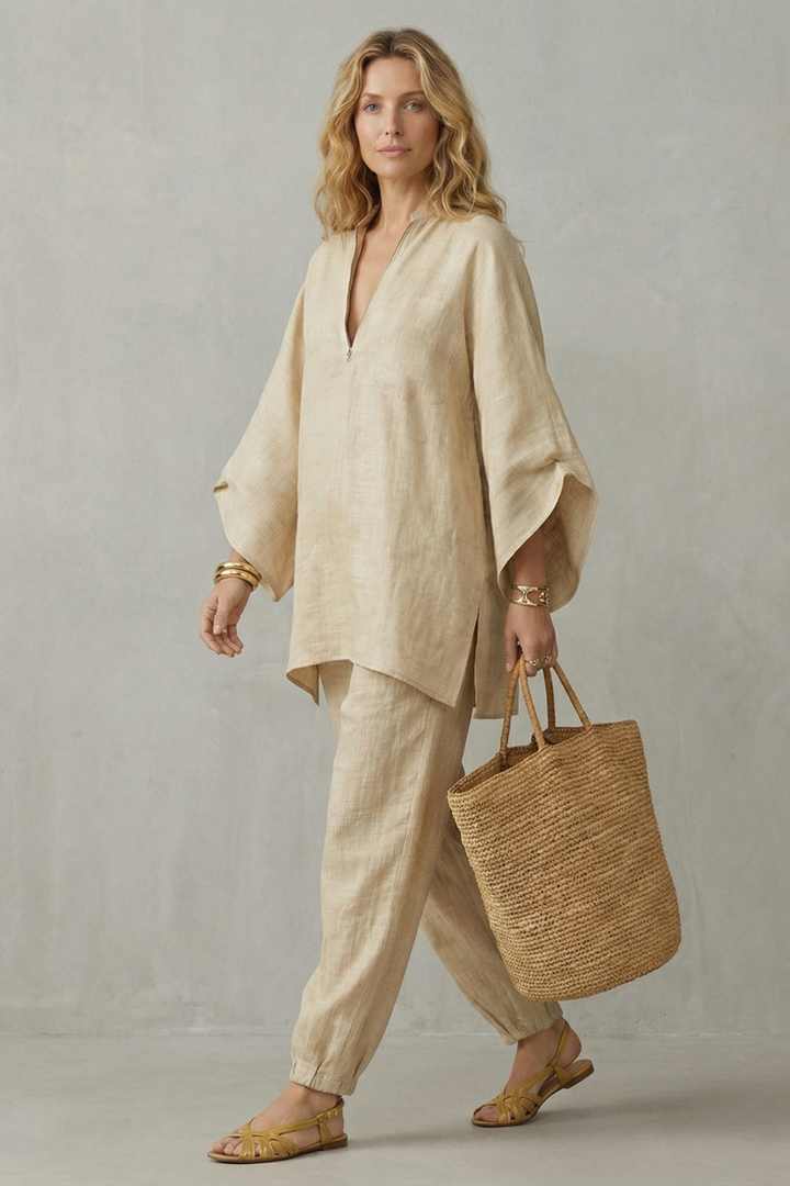 Women's Asymmetric Top and Jogger Co-ord Set - Eulalienne