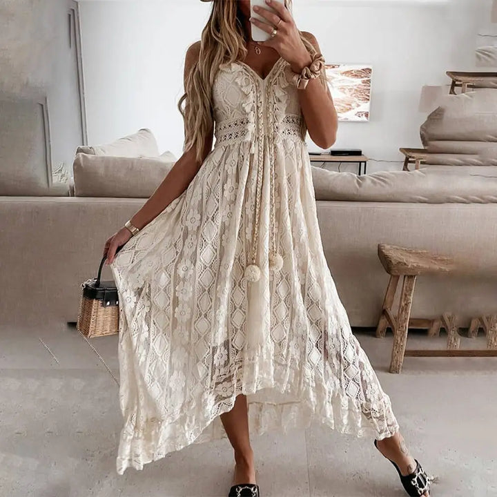 Isa - Elegant Boho Maxi  Dress