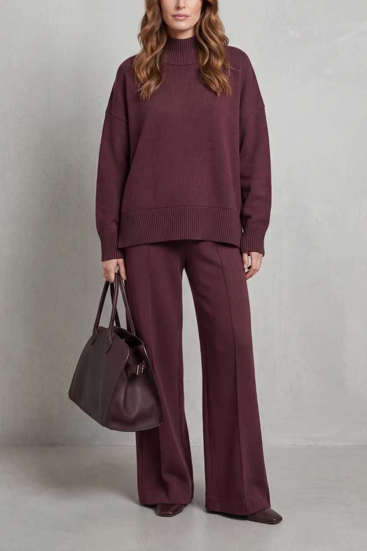 Women's Knit Jumper and Wide-Leg Trouser Co-ord Set - Estrienne