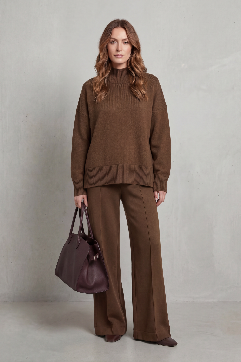 Women's Knit Jumper and Wide-Leg Trouser Co-ord Set - Estrienne