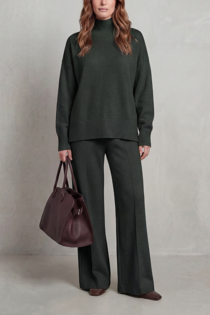 Women's Knit Jumper and Wide-Leg Trouser Co-ord Set - Estrienne