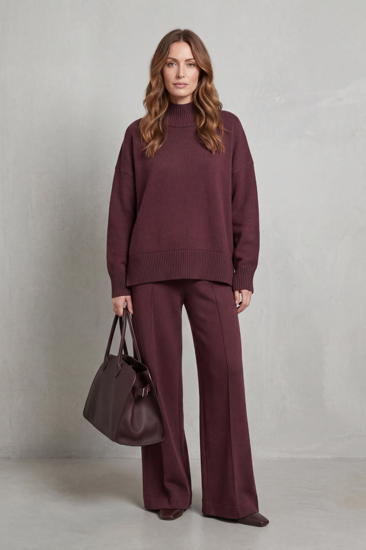 Women's Knit Jumper and Wide-Leg Trouser Co-ord Set - Estrienne