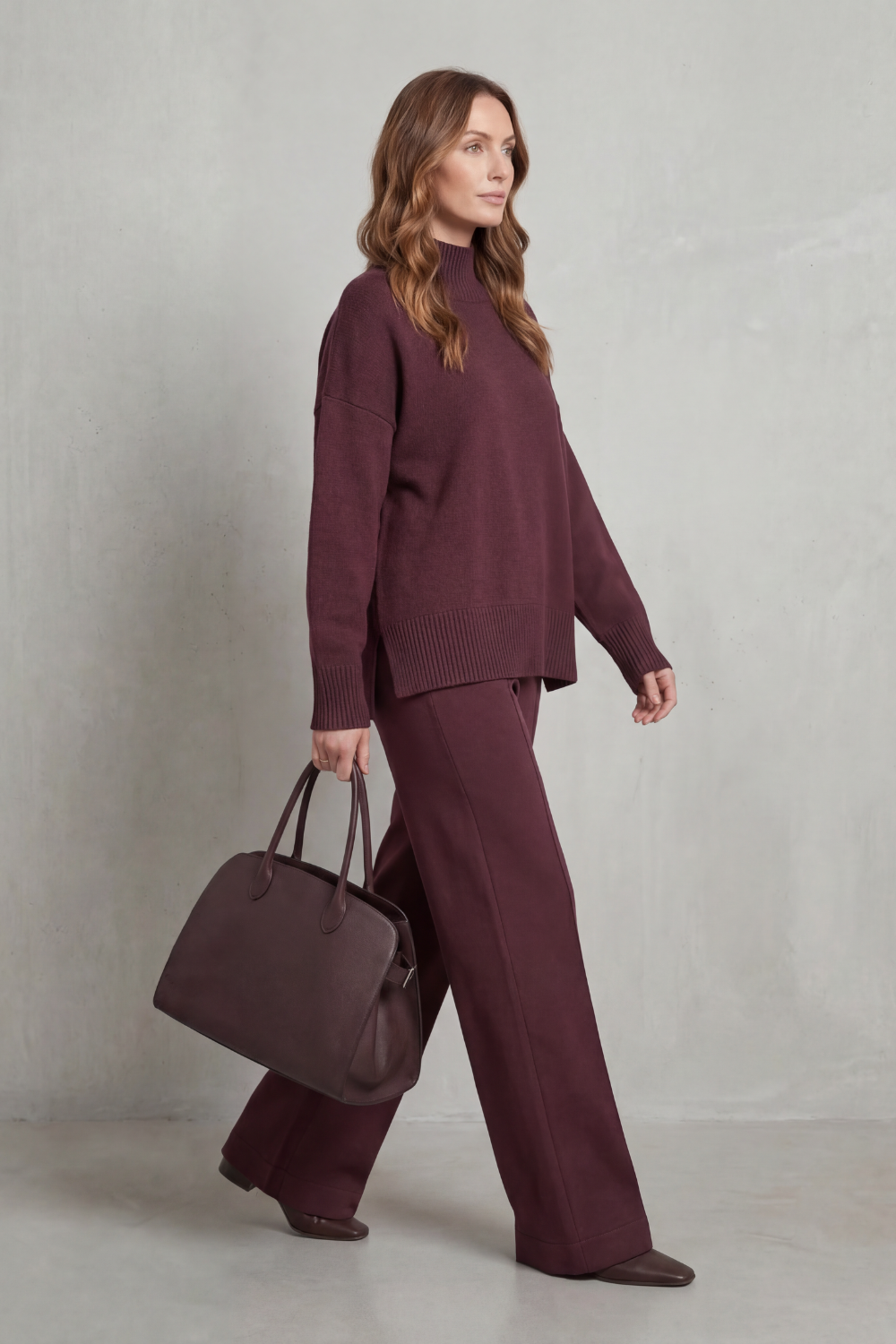 Women's Knit Jumper and Wide-Leg Trouser Co-ord Set - Estrienne