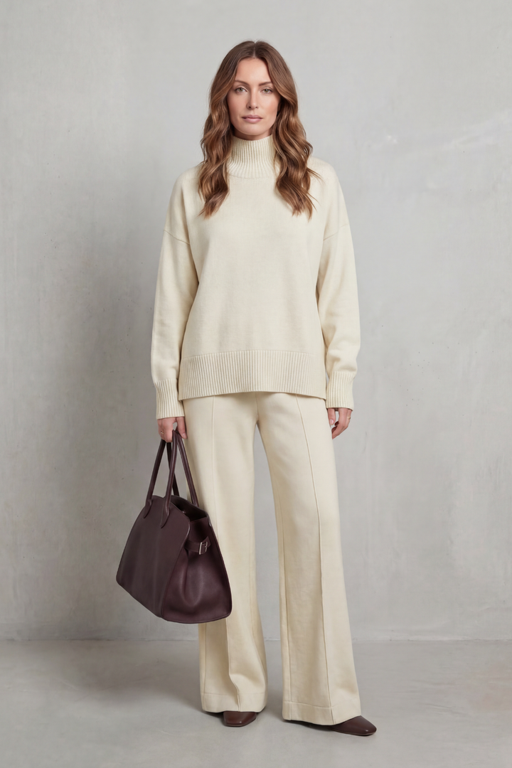 Women's Knit Jumper and Wide-Leg Trouser Co-ord Set - Estrienne