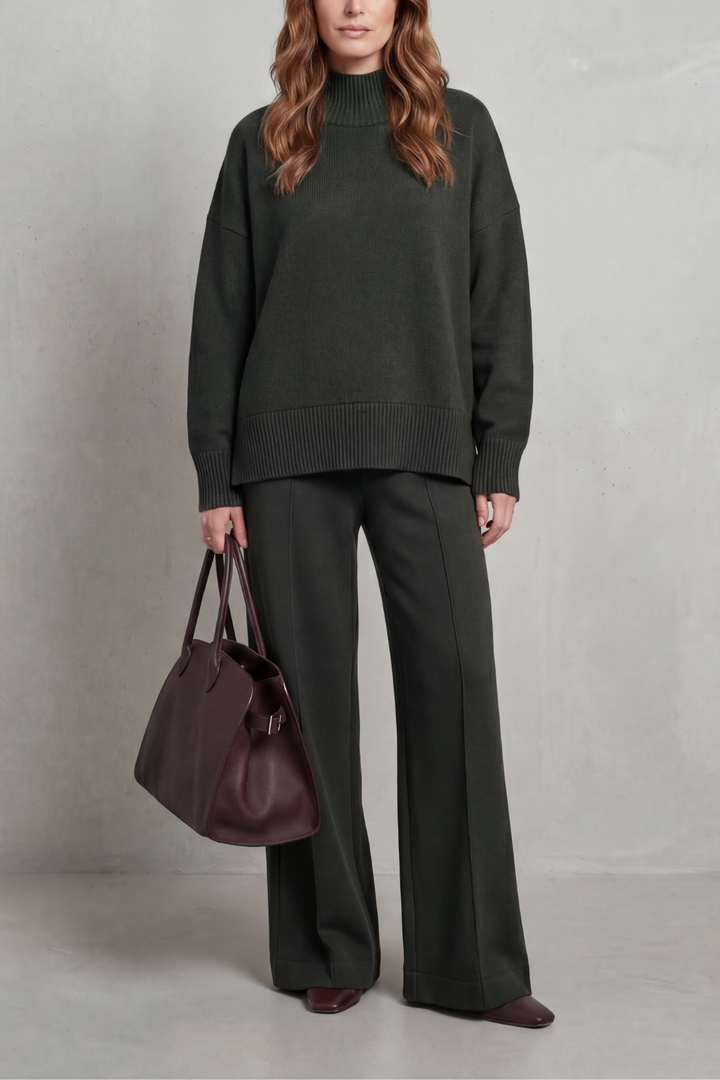 Women's Knit Jumper and Wide-Leg Trouser Co-ord Set - Estrienne